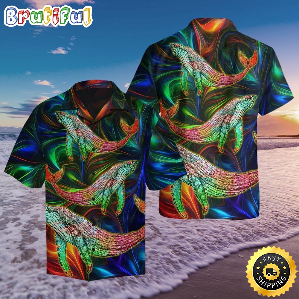 Amazing Whale Hippie Summer Funny Aloha Hawaiian Shirts u1cmxo