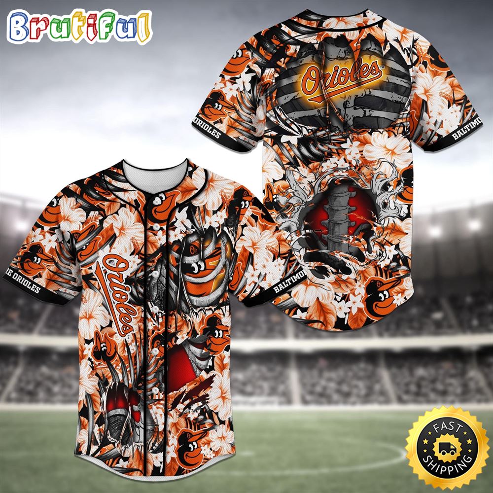 Baltimore Orioles Skeleton MLB Baseball Jersey Shirt ztt3sy