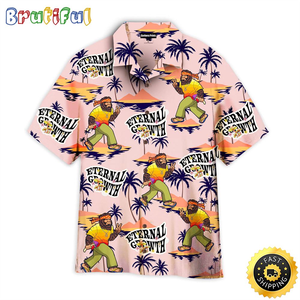 Bigfoot Hippie Summer Funny Eternal Growth Aloha Hawaiian Shirts jy4fnm