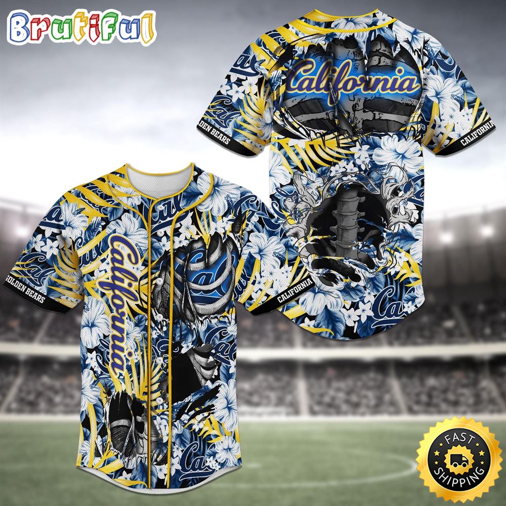 California Golden Bears Skeleton MLB Baseball Jersey Shirt faktbz