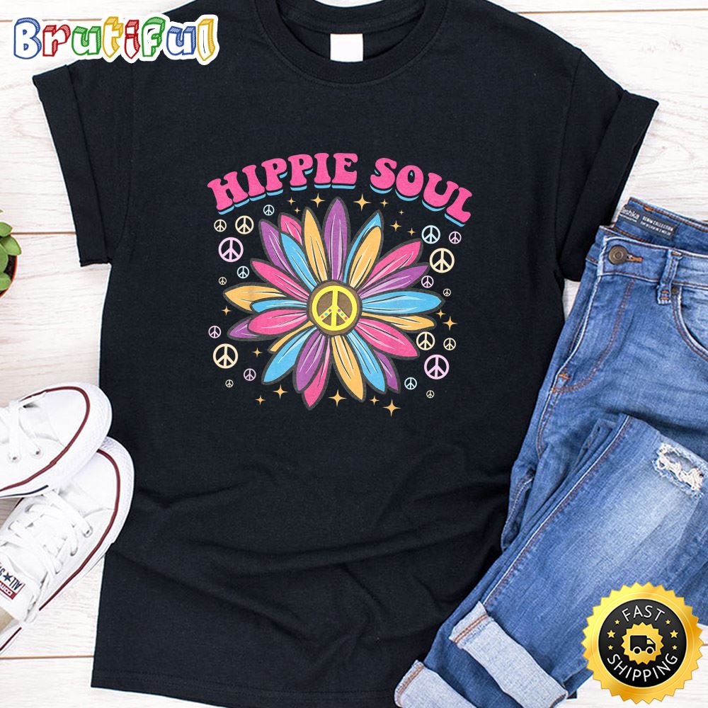 Daisy Peace Sign Hippie Soul Tshirt Cute Daisy Lover Gifts T Shirt rqqkxk