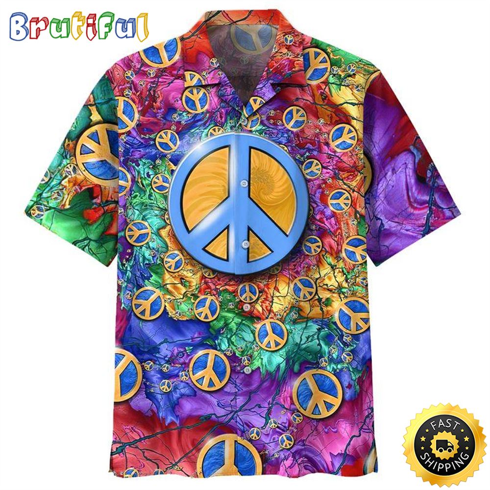 Hippie Summer Funny Beach Aloha Hawaiian Shirts For Men pceczo