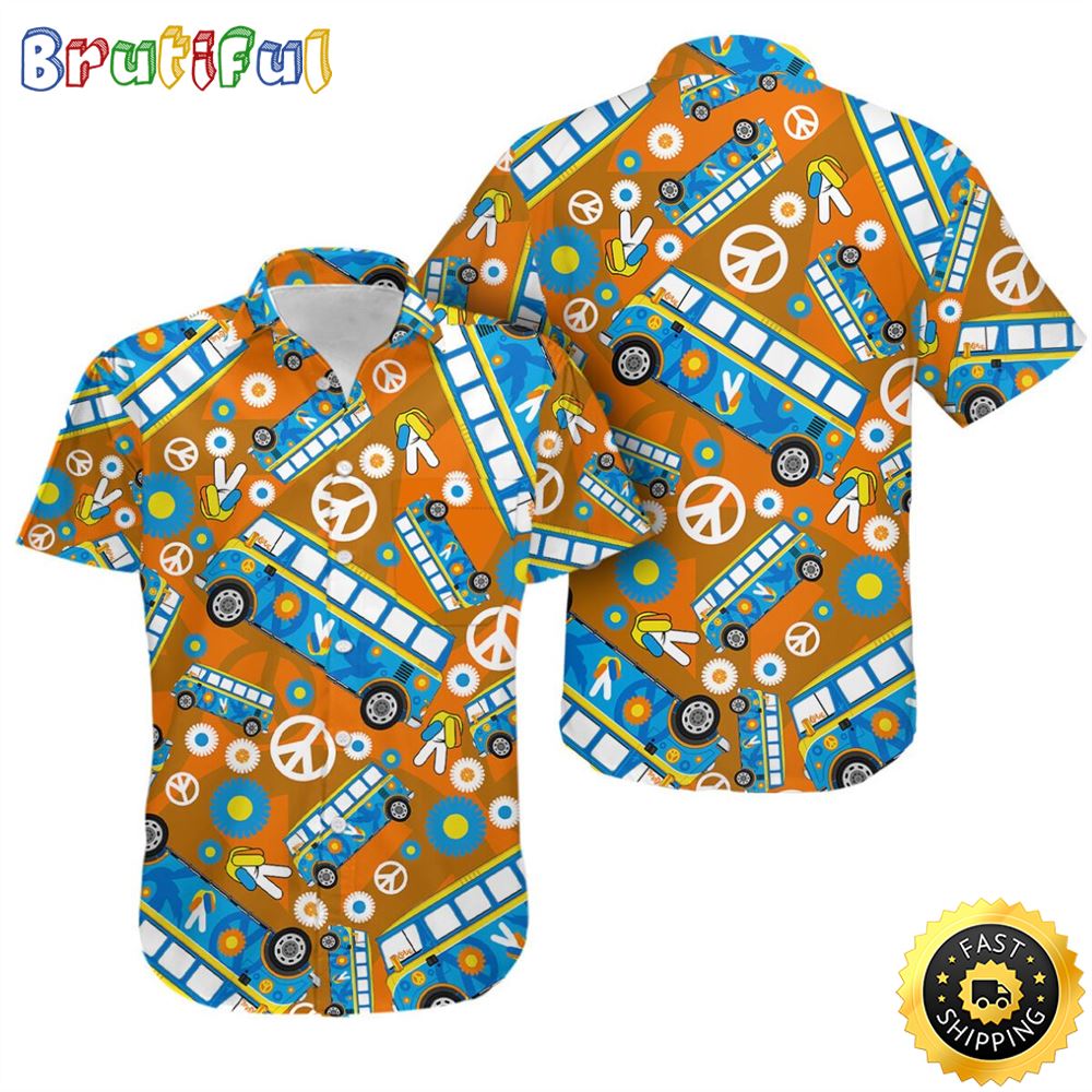 Hippie Summer Funny Camping Aloha Hawaiian Shirt df9ize