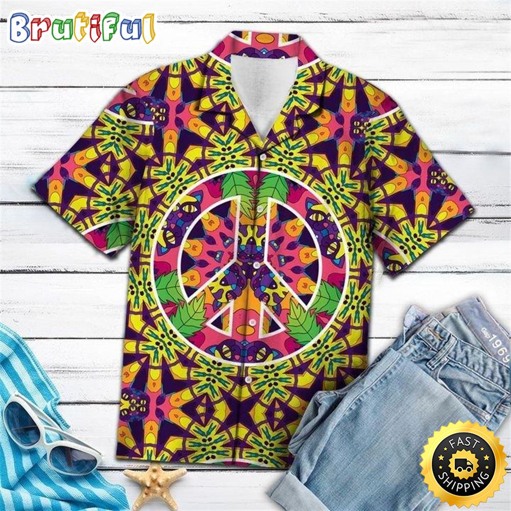 Hippie Summer Funny Jungle Peace Life Aloha Hawaiian Shirts khqa56