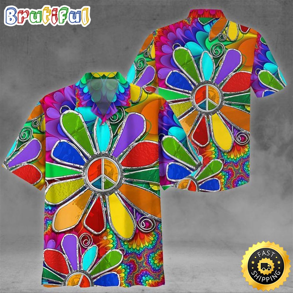 Hippie Summer Funny Tree Beach Aloha Hawaiian Shirt For Men For Women fedxjn