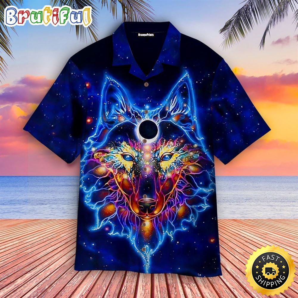 Hippie Summer Funny Wolf Aloha Hawaiian Shirts gsmgmp