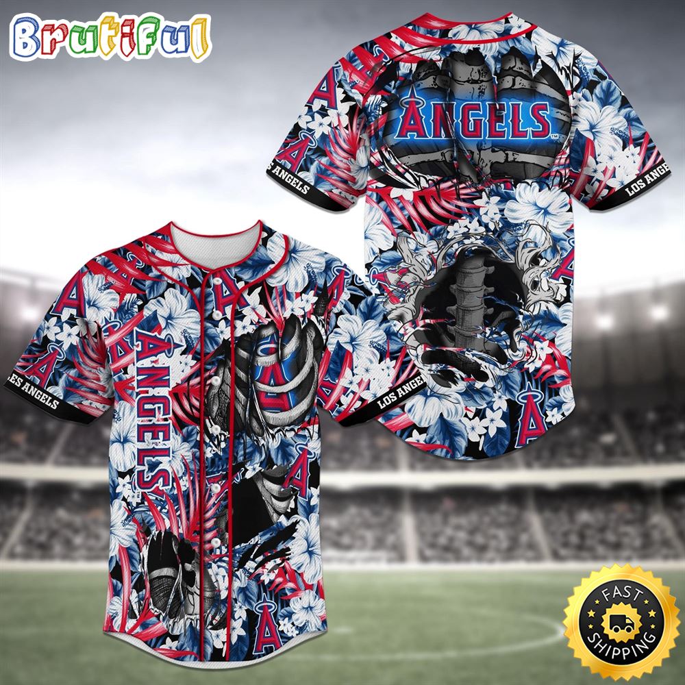 Los Angeles Angels Skeleton MLB Baseball Jersey Shirt opmtkx