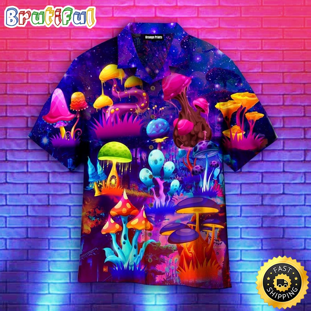Magic Mushrooms Forest Hippie Summer Funny Aloha Hawaiian Shirt For Men And Women begpjp