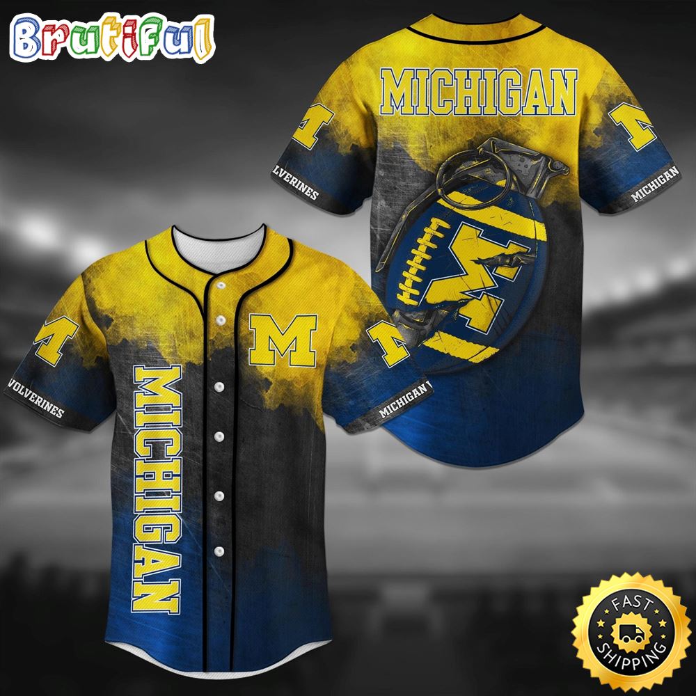 Michigan Wolverines Grenade Classic NFL Baseball Jersey Shirt rgh4ao