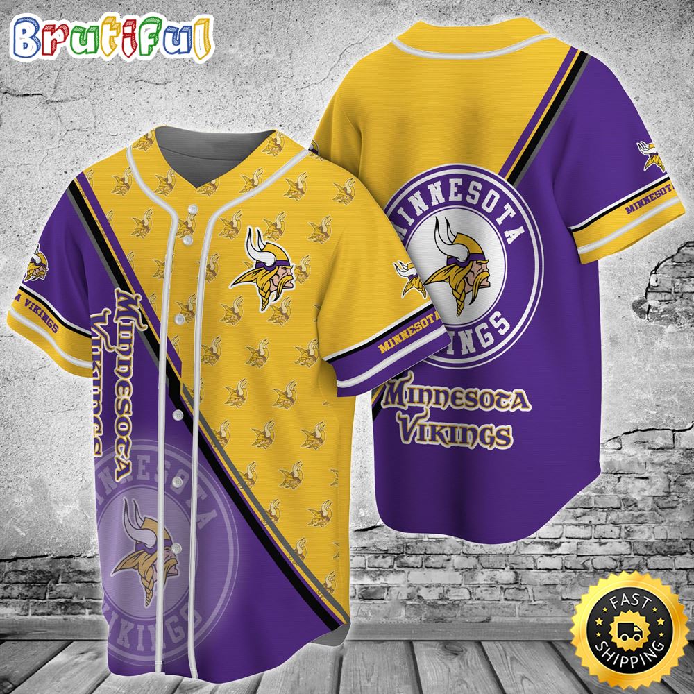 Minnesota Vikings NFL Baseball Jersey Shirt kvziro