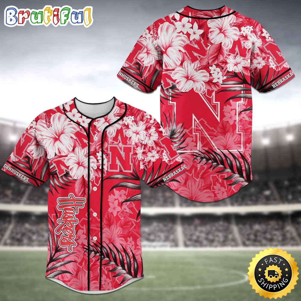 Nebraska Cornhuskers Flower Classic NFL Baseball Jersey Shirt plqynq
