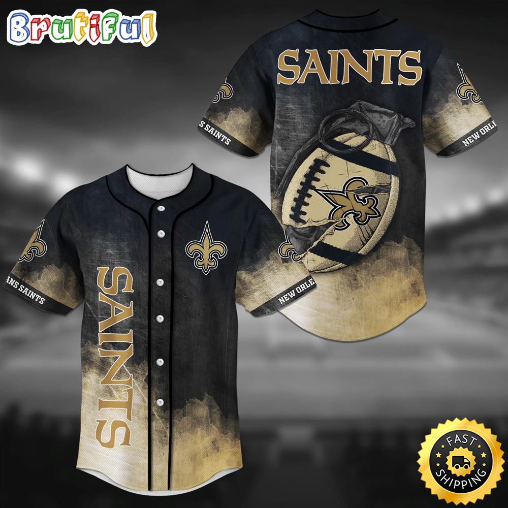 New Orleans Saints Grenade NFL Baseball Jersey Shirt b3lyoq