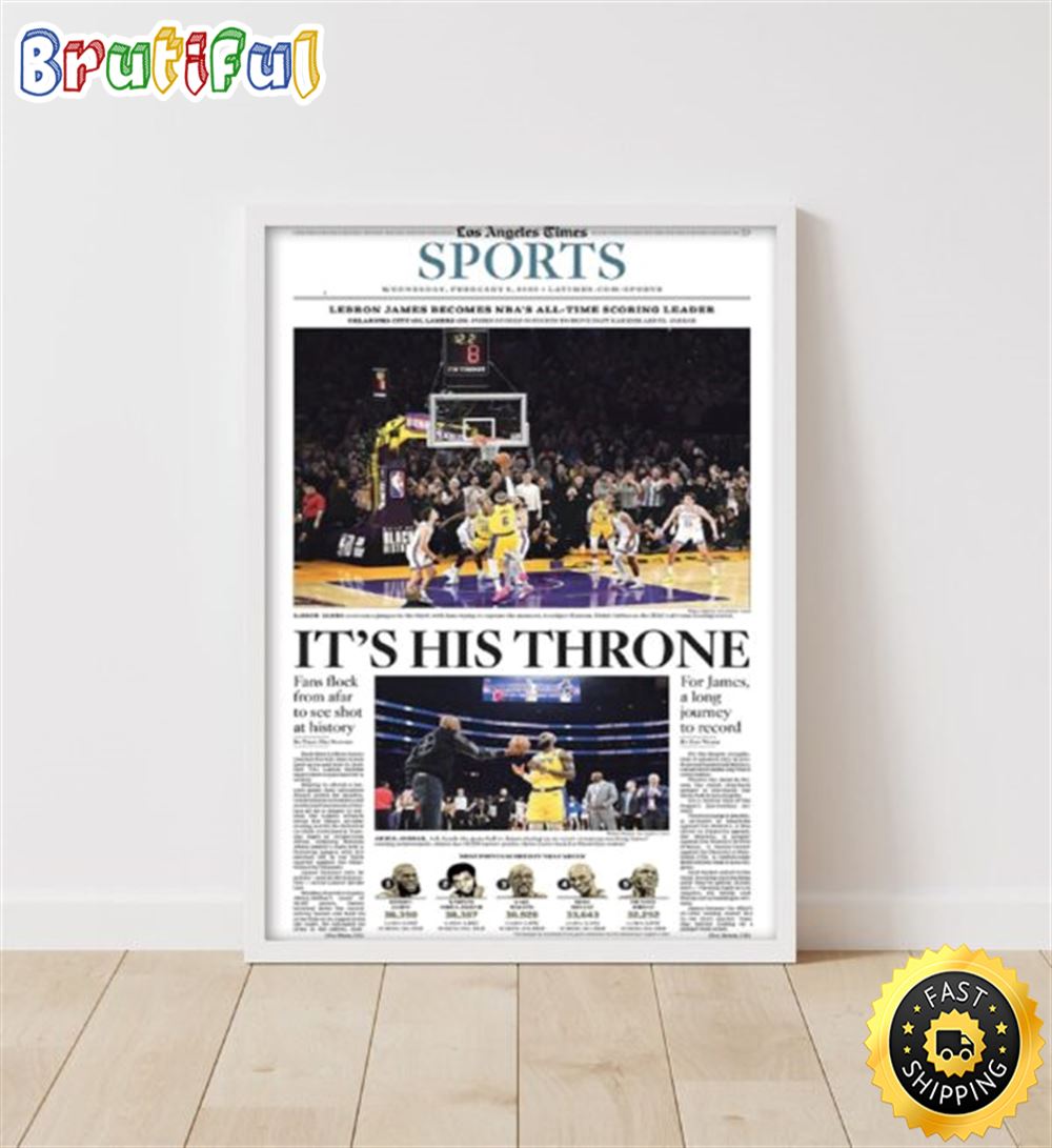 2023 Lebron.James Breaks NBA All Time Scoring Record Unframed Poster Canvas
