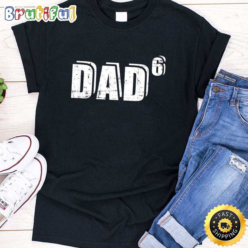 6th sixth time Dad father of 6 kids baby announcement T Shirt rkvgqb