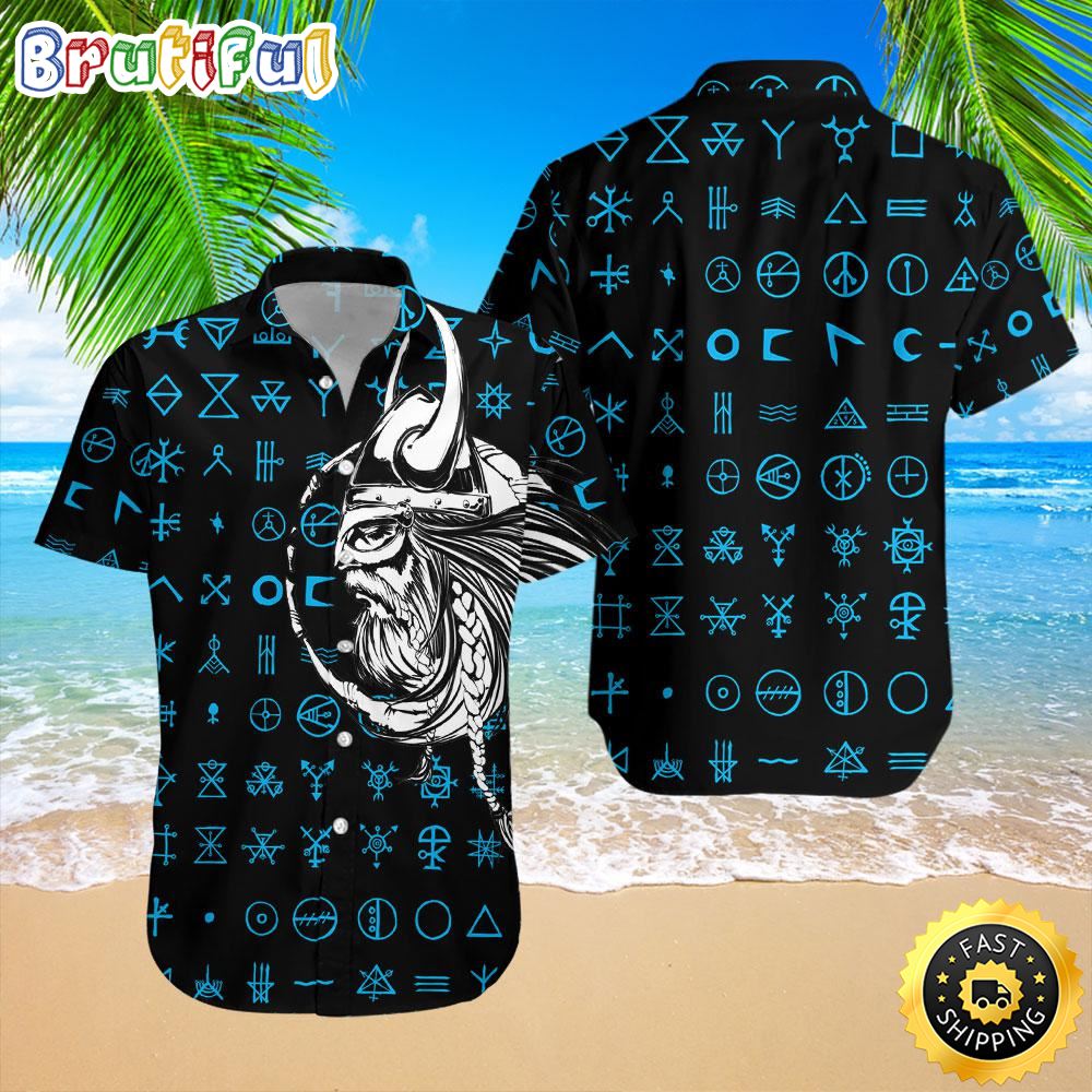 Amazing Viking Blue Pattern Hawaiian Shirt Short Sleeve Hawaiian Shirt Viking Gifts For Him 1 vavtlf
