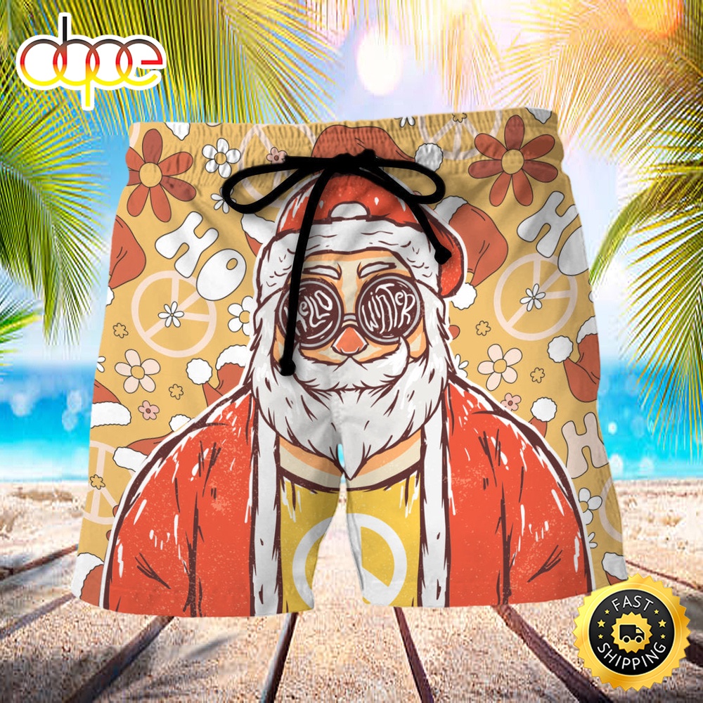 Christmas Santa Cutie Hippie Groovy Beach Short yikqyt