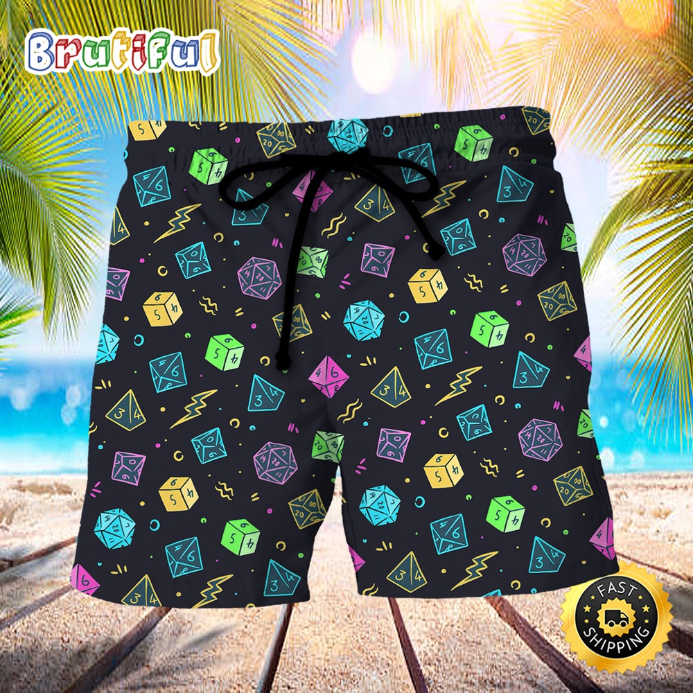 Dnd Dice Retro Design Beach Short oxiwpr
