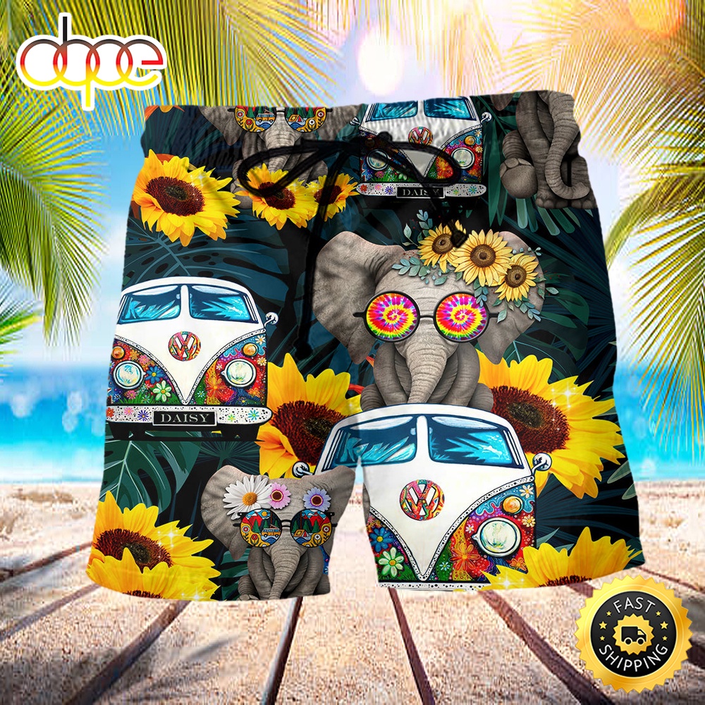 Hippie Elephant Wonderful Camping Beach Short n1abrk