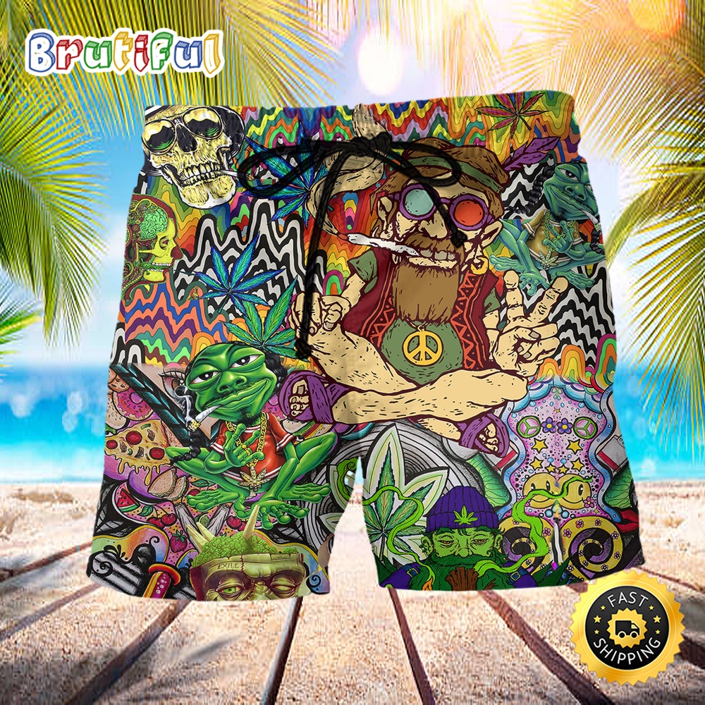 Hippie Feel Freedom From Smoking Beach Short blt4hn