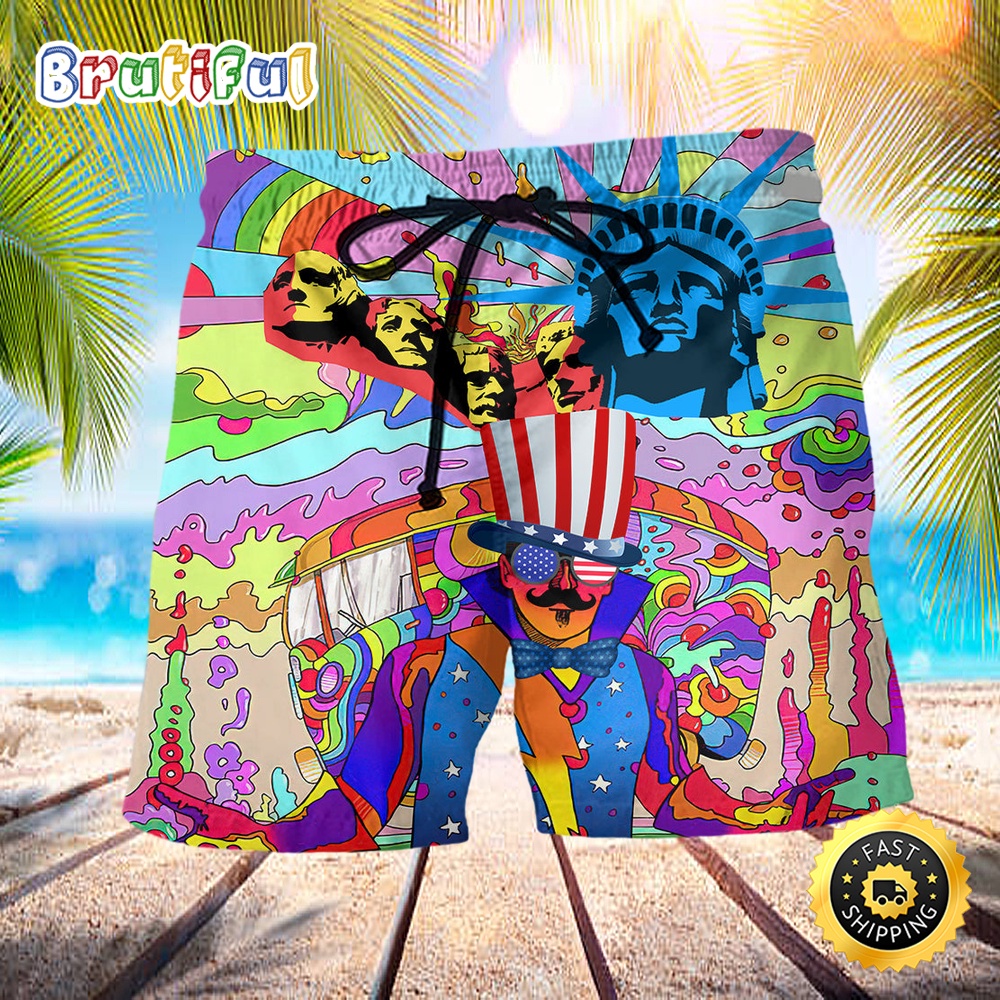 Hippie Independence Day America Beach Short wx1nu3