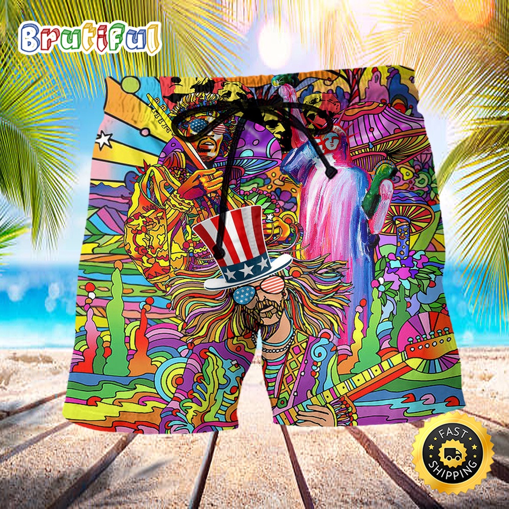 Hippie Independence Day America Cool Beach Short zasekz