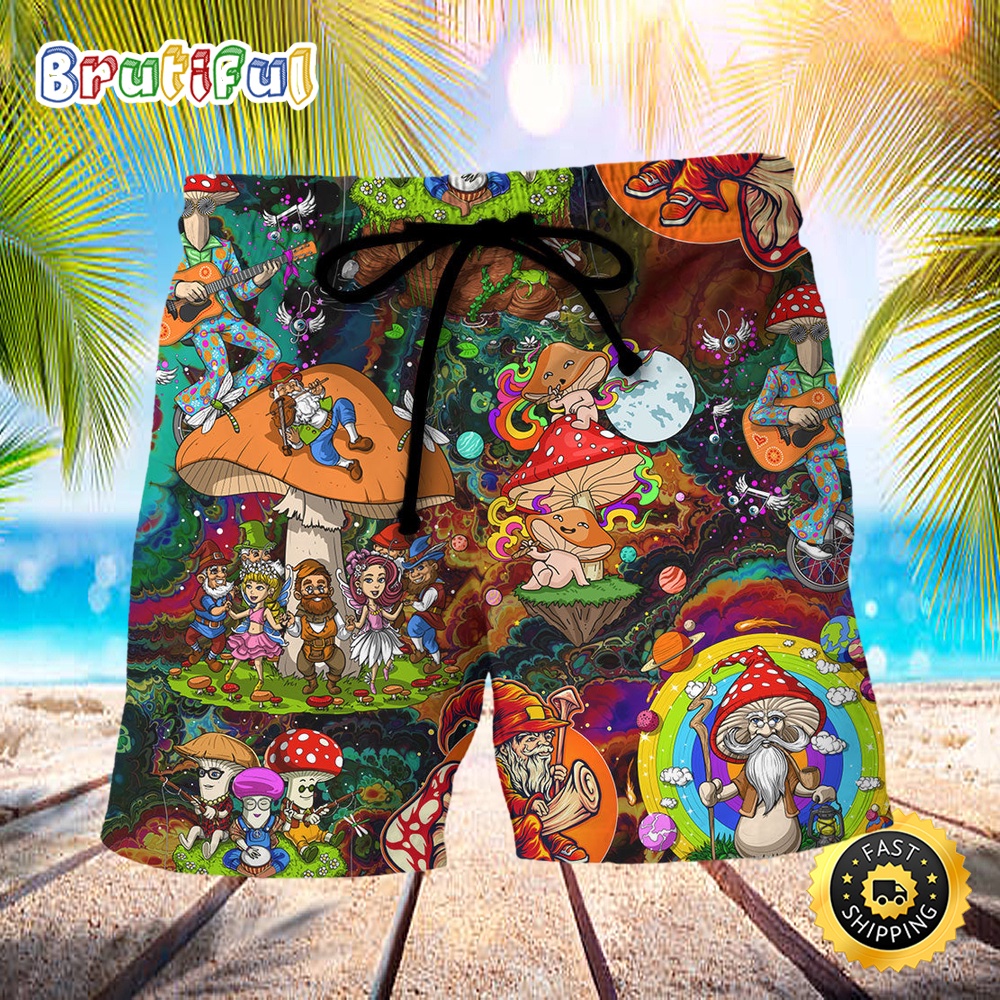 Hippie Mushroom Trippy Colorful Lover Beach Short r4dhug
