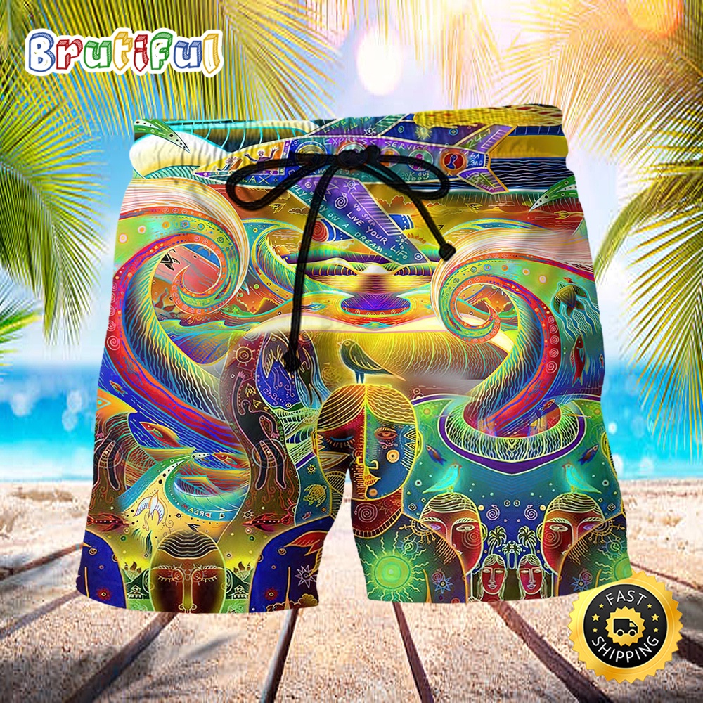 Hippie Peace Life Color Style Beach Short qxurrr