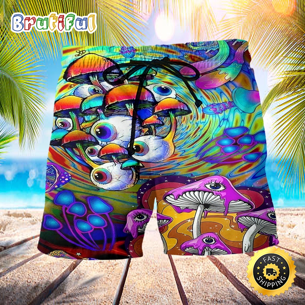 Hippie Peace Life Style Mushroom Beach Short gt6i6k