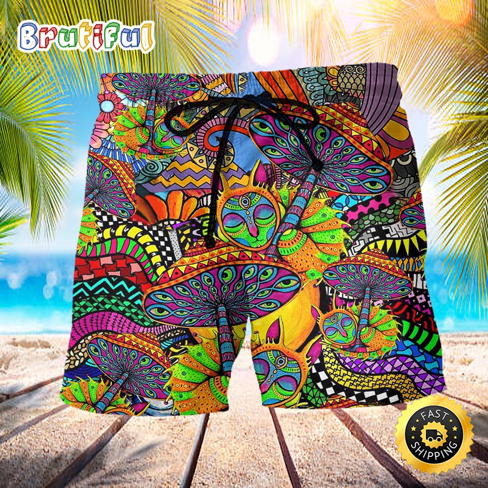 Hippie Peaceful Life Color Style Beach Short wmq4t0