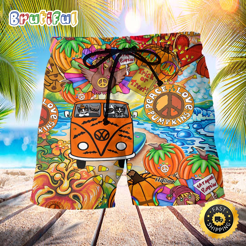 Hippie Pumpkins Colorful Life Beach Short tgf6oy