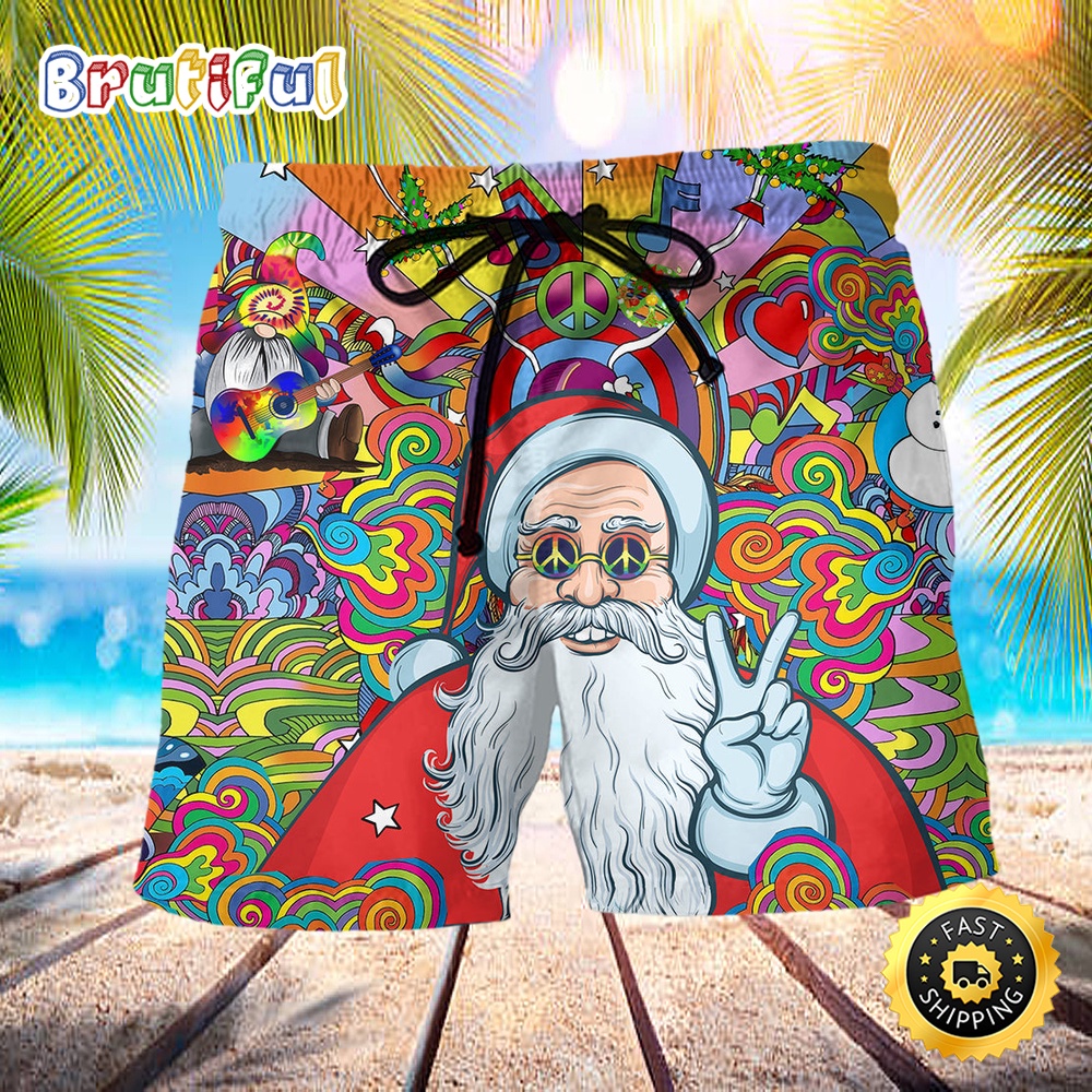 Hippie Santa Color Music Beach Short jieqaj