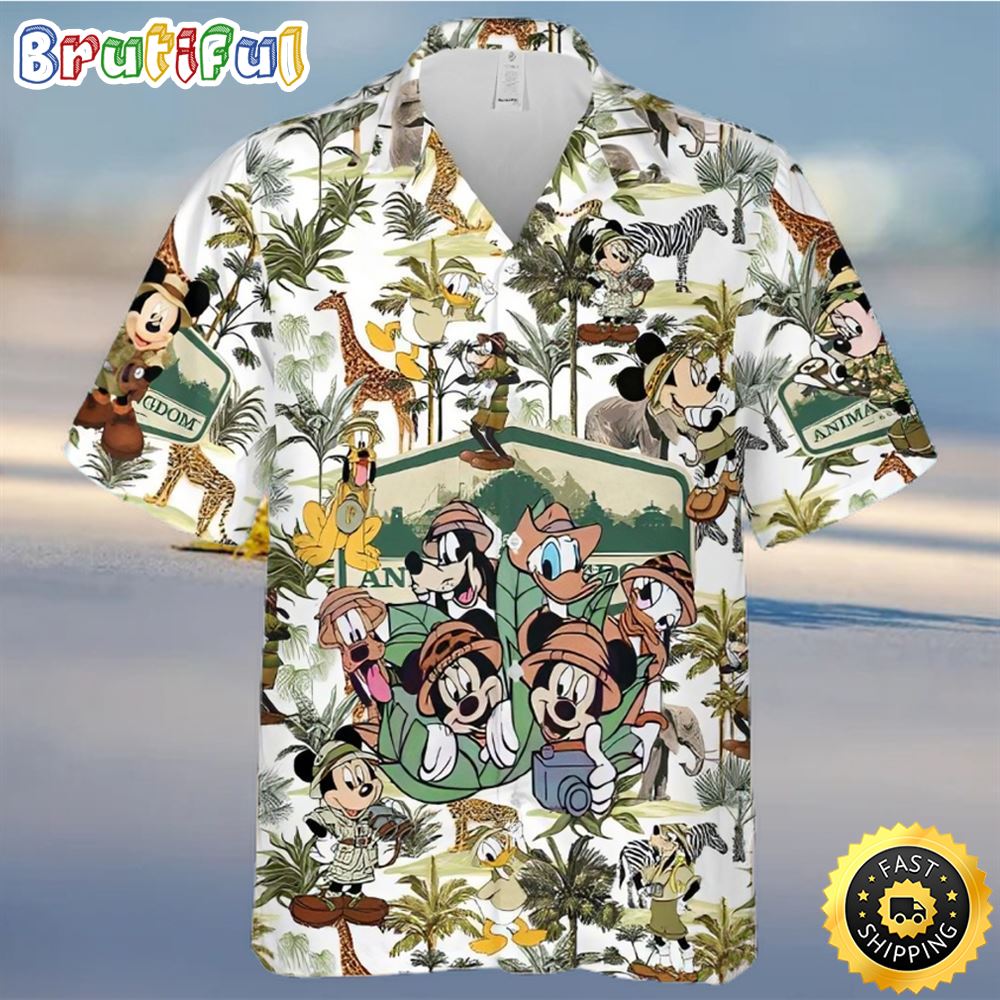 Mickey Mouse and Friends Safari Hawaiian Shirt pnt7wk
