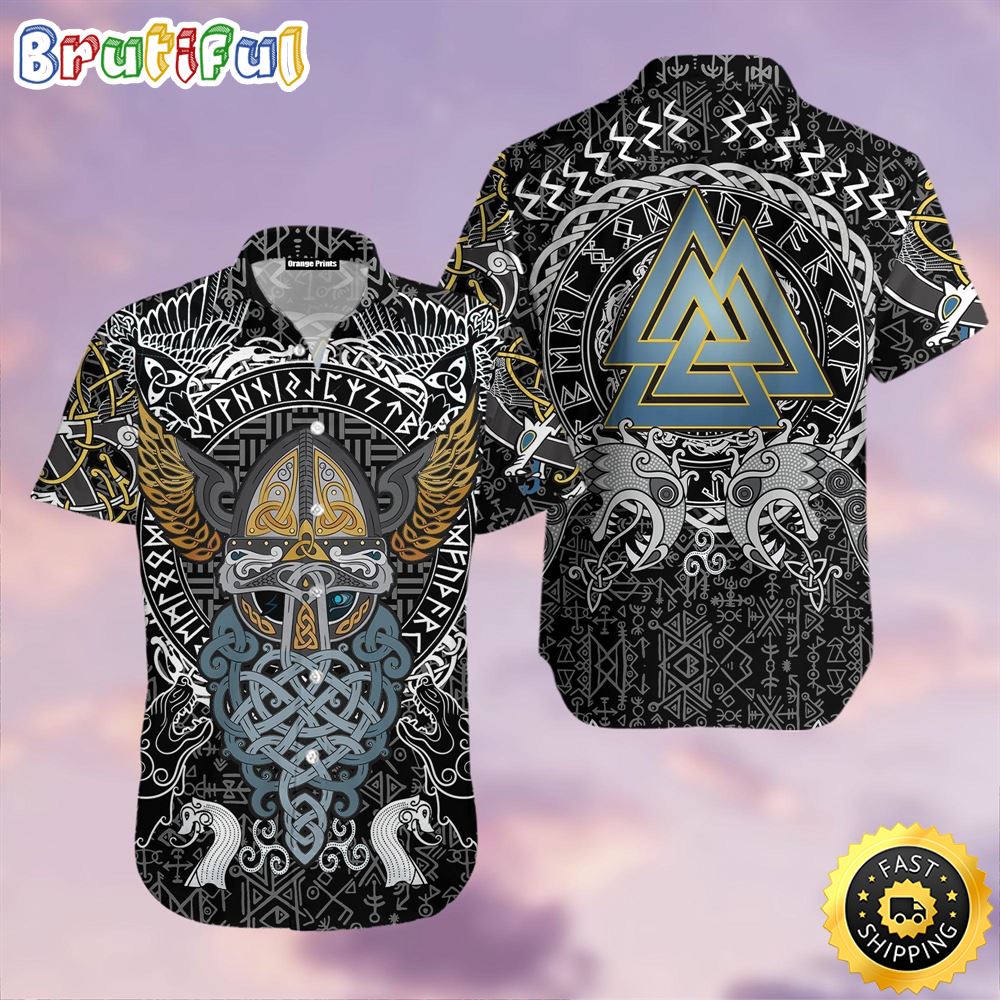 Odin Viking Hawaiian Shirt Short Sleeve Hawaiian Shirt Viking Gifts For Him 1 sthlvv