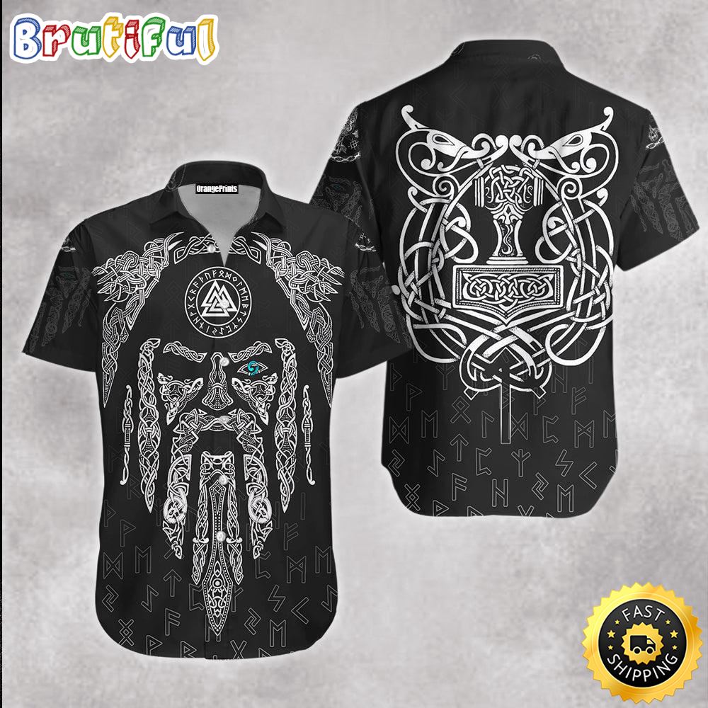 Raven And Odin Viking Hawaiian Shirt Short Sleeve Hawaiian Shirt Viking Gifts For Him 1 ianfzt