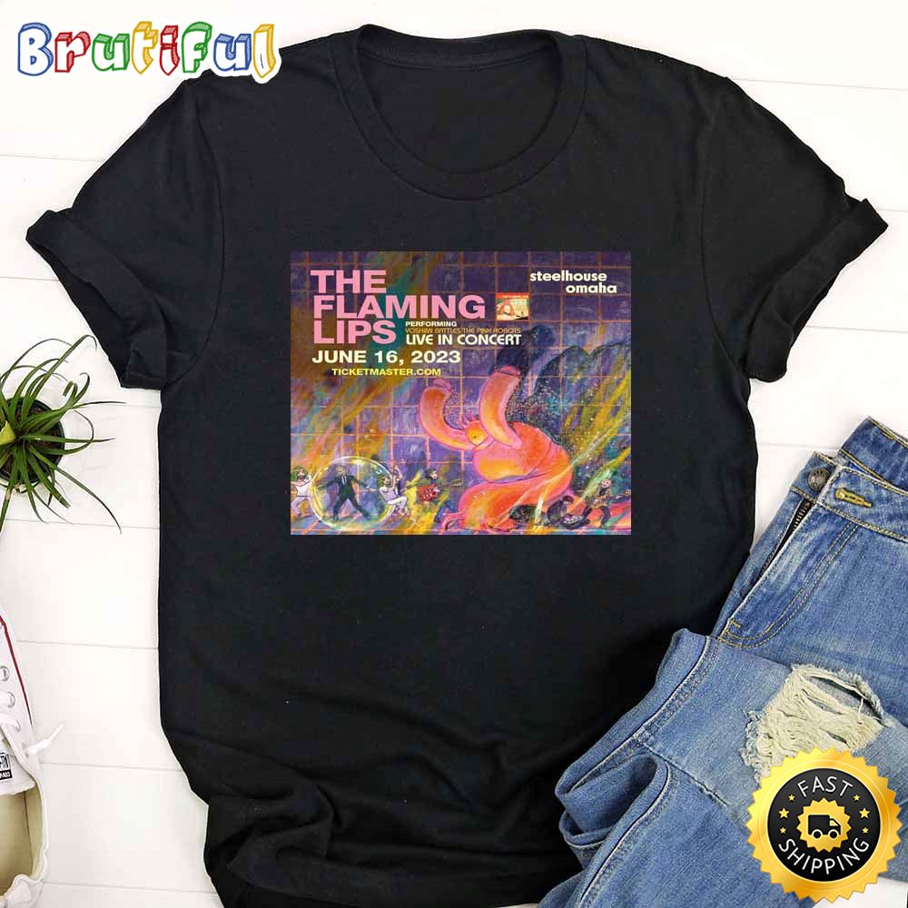 The Flaming Lips Live Music Steelhouse Omaha Tour 2023 Black T Shirt