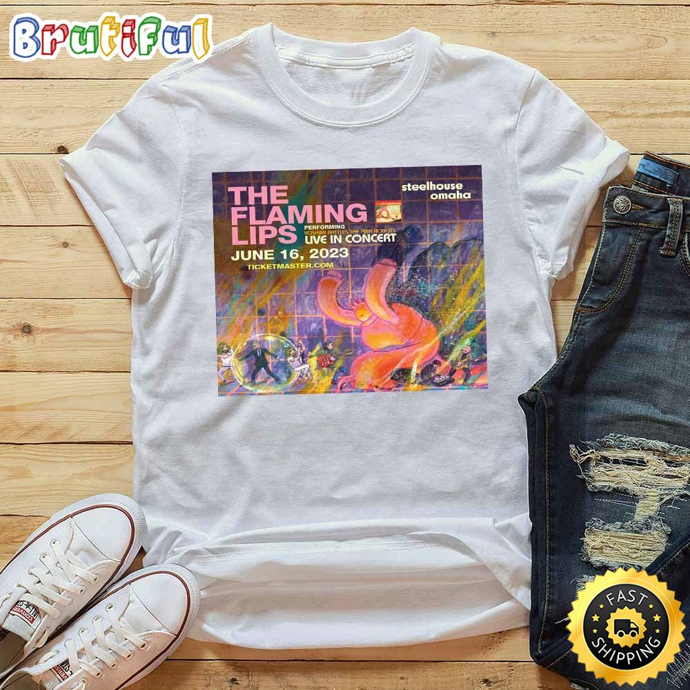 The Flaming Lips Live Music Steelhouse Omaha Tour 2023 White T Shirt