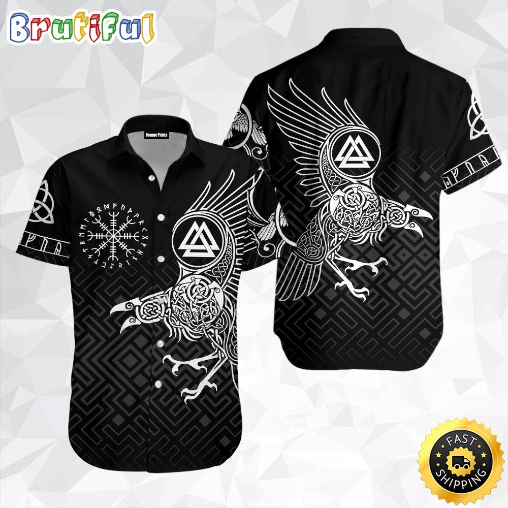 The Raven Of Odin Viking Hawaiian Shirt Short Sleeve Hawaiian Shirt Viking Gifts For Him 1 s09jx7