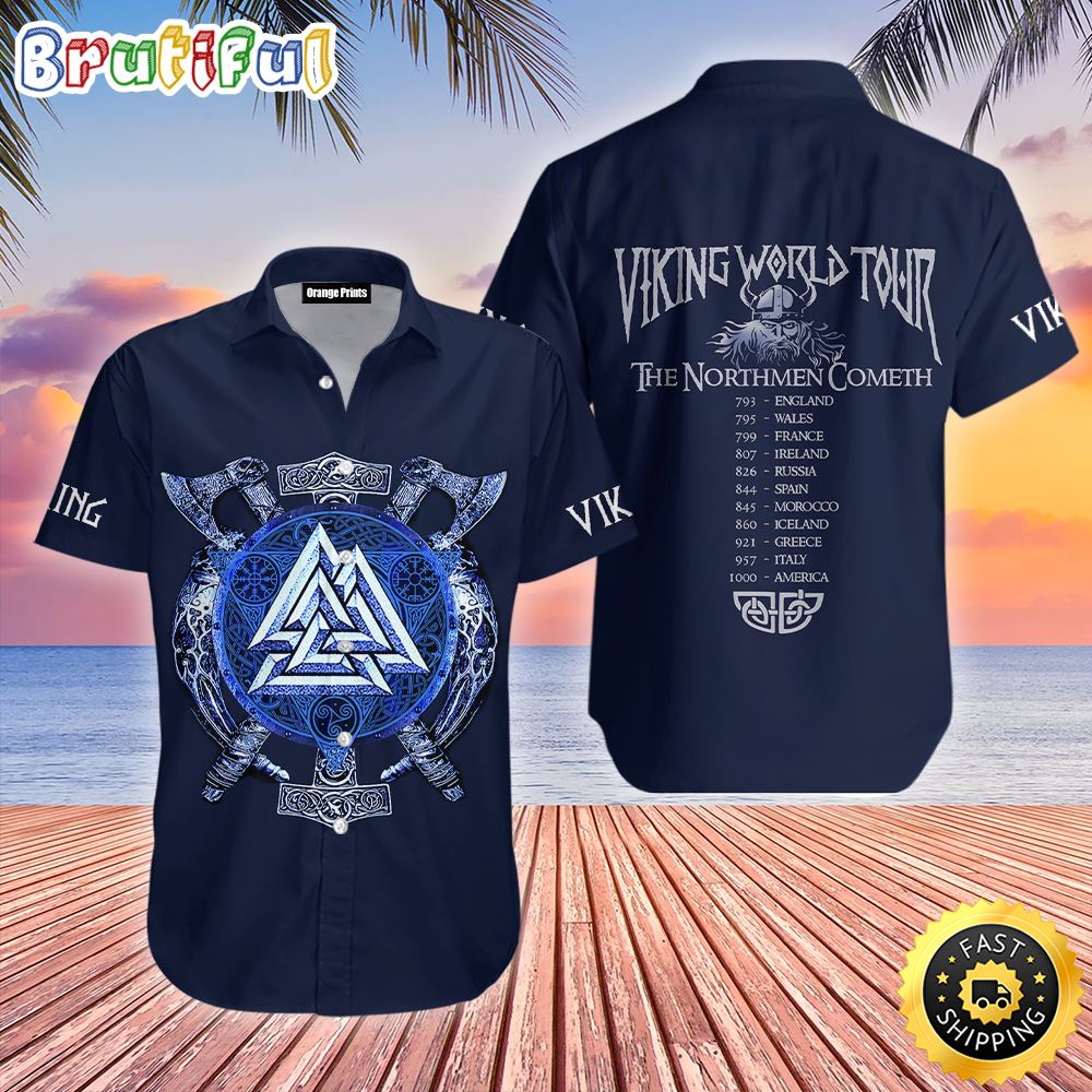The Viking World Tour Hawaiian Shirt Short Sleeve Hawaiian Shirt Viking Gifts For Him 1 a0oo4a
