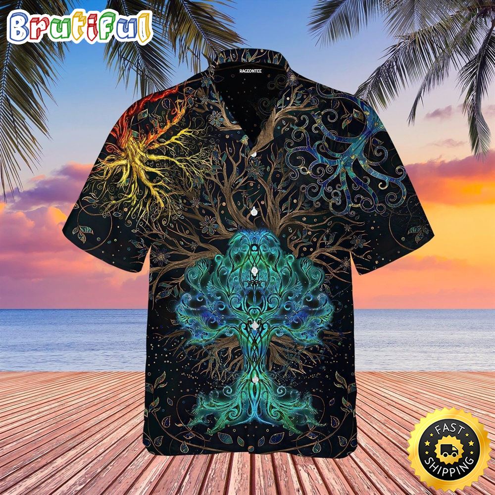 Tree Of Life Spirits Never Die Hawaiian Shirt Short Sleeve Hawaiian Shirt Viking Gifts For Him 1 rrjox6
