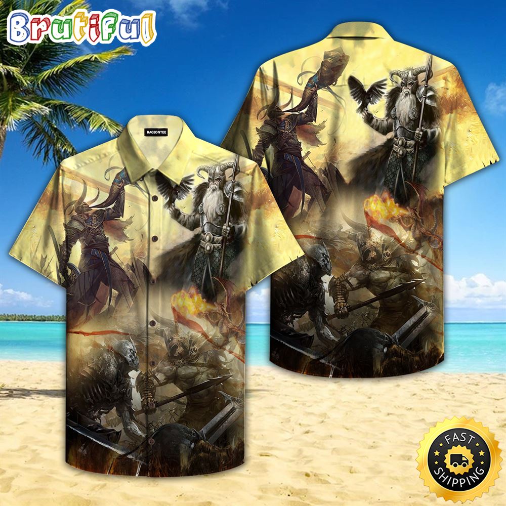 Viking Historical Hawaiian Shirt Short Sleeve Hawaiian Shirt Viking Gifts For Him 1 cg5dyx