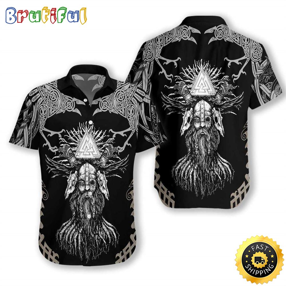 Viking Odin Hawaiian Shirt Short Sleeve Hawaiian Shirt Viking Gifts For Him 1 qdchuh