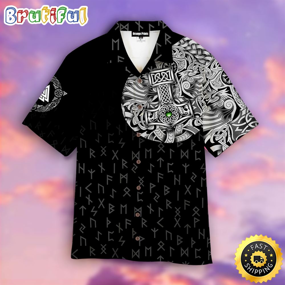 Viking Odin Norse Valhalla Hawaiian Shirt Short Sleeve Hawaiian Shirt Viking Gifts For Him 1 r75hxv