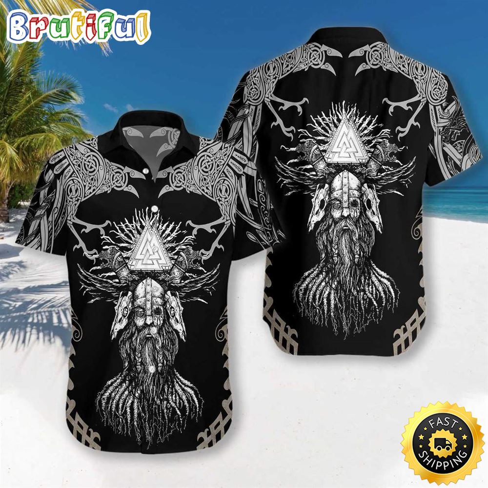 Viking Odin Unisex Hawaiian Shirt Short Sleeve Hawaiian Shirt Viking Gifts For Him 1 mm4en1