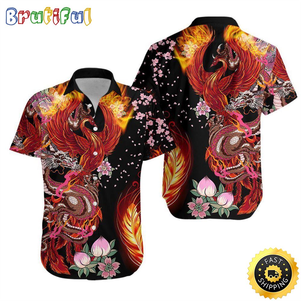 Viking Phoenix Hawaiian Shirt Short Sleeve Hawaiian Shirt Viking Gifts For Him 1 leybs0