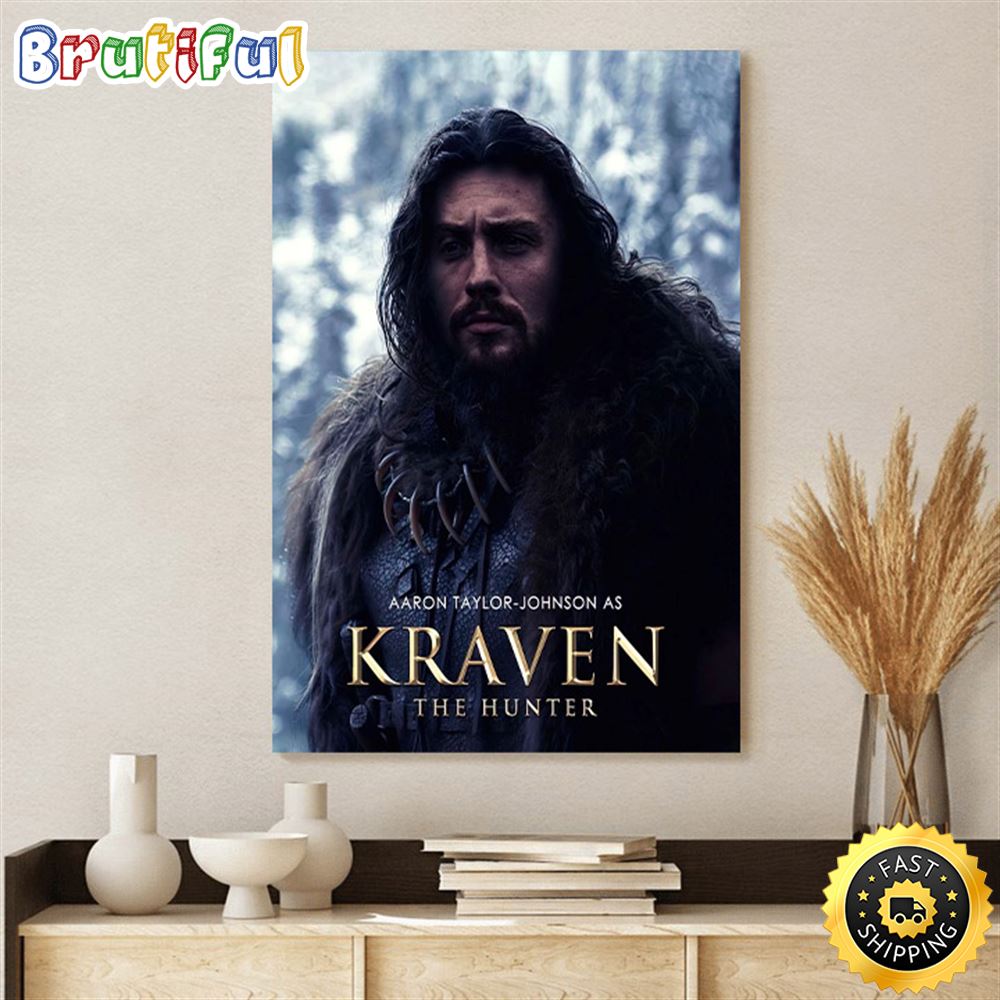 Aaron Taylor Johnson As Kraven The Hunter Poster Canvas klirrk
