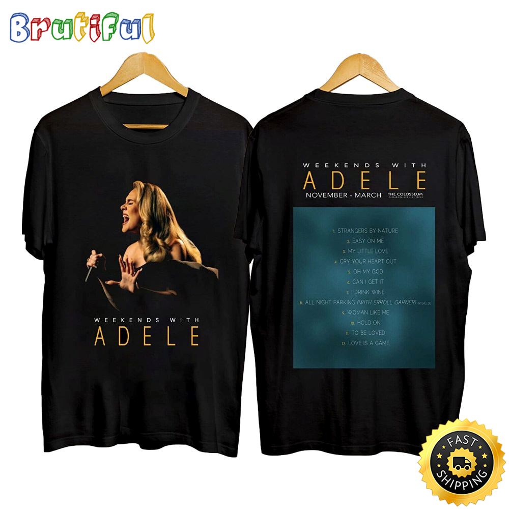 Adele The Colosseum Las Vegas Tour 2023 List Album Black T Shirt