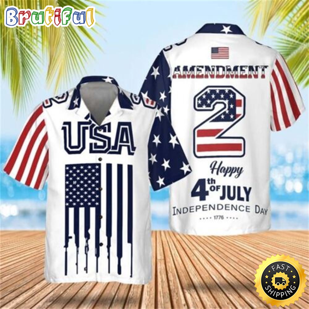 Amendment Happy 4th Of July Independence Day Hawaiian Shirt s0omqz