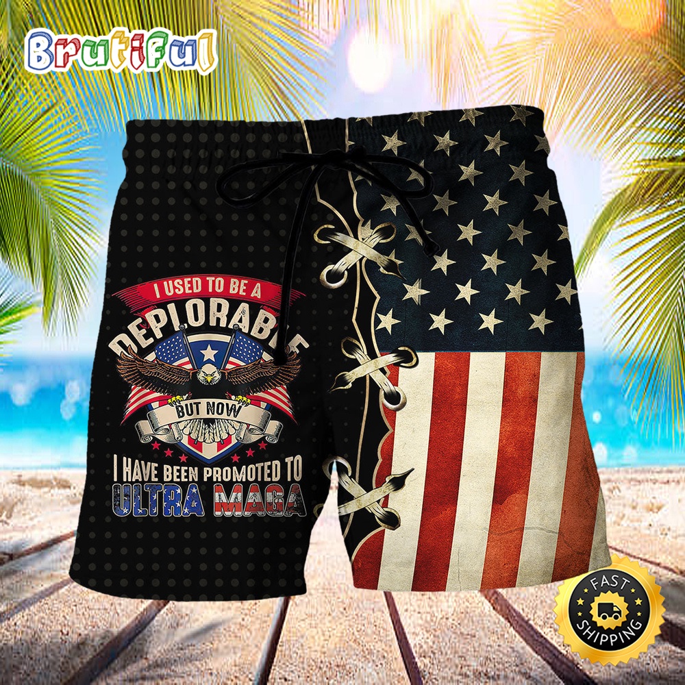 America I Used To Be A Deplorable Independence Day Beach Short love8a