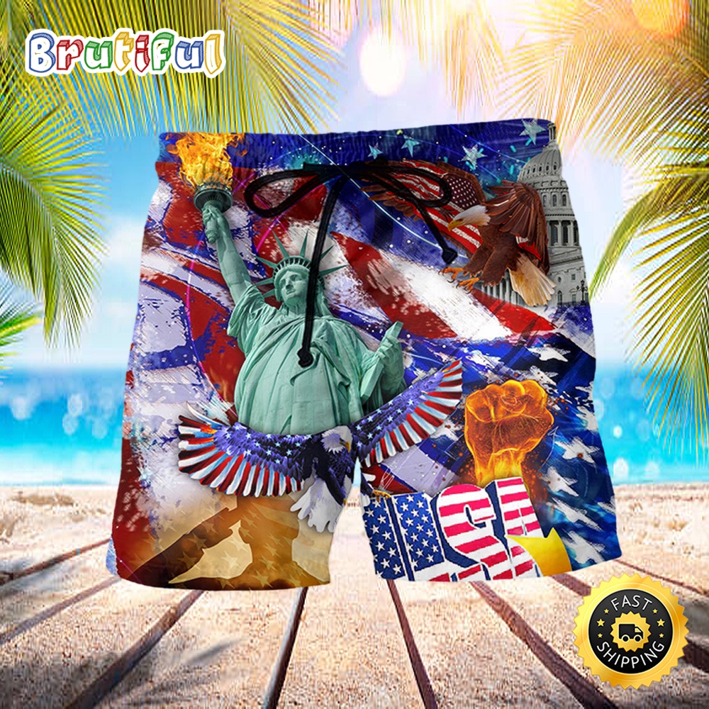 America Independence Day Independence Day Beach Short l3xf69