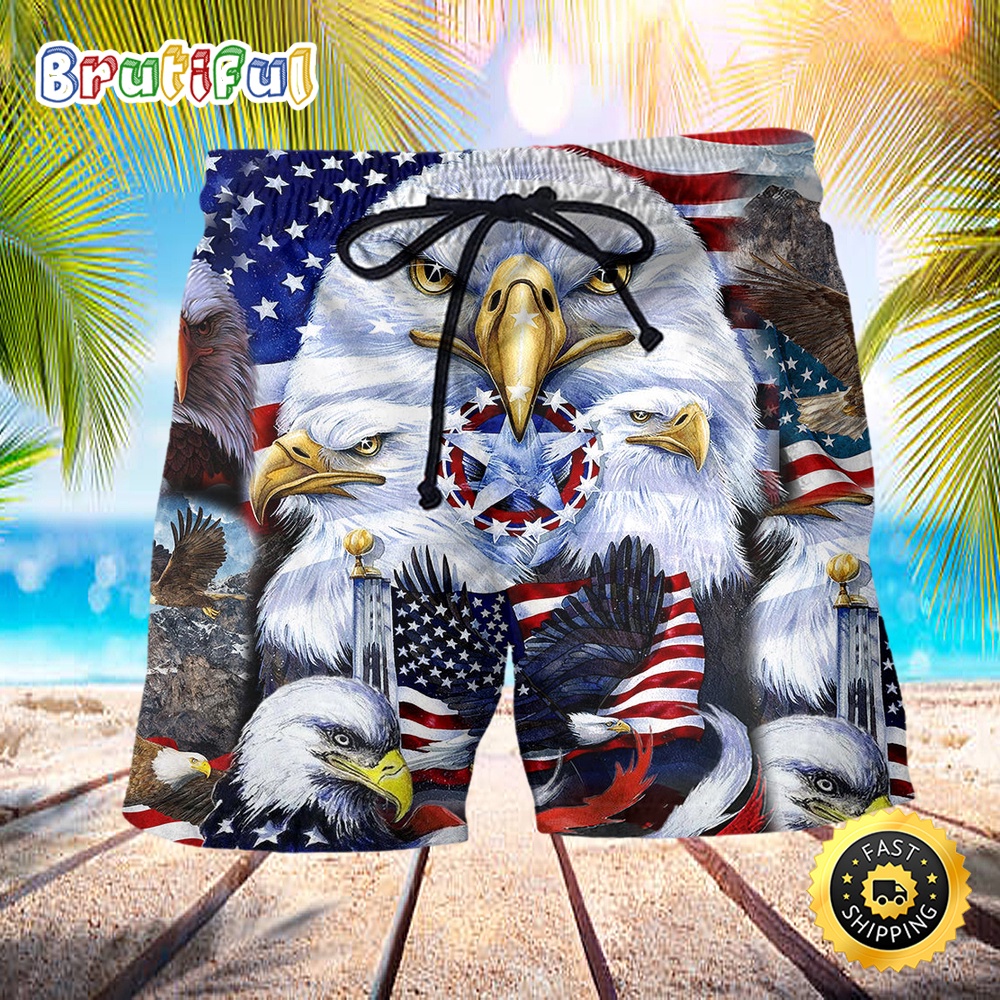 America Proud Happy Day Independence Day Beach Short ruutik